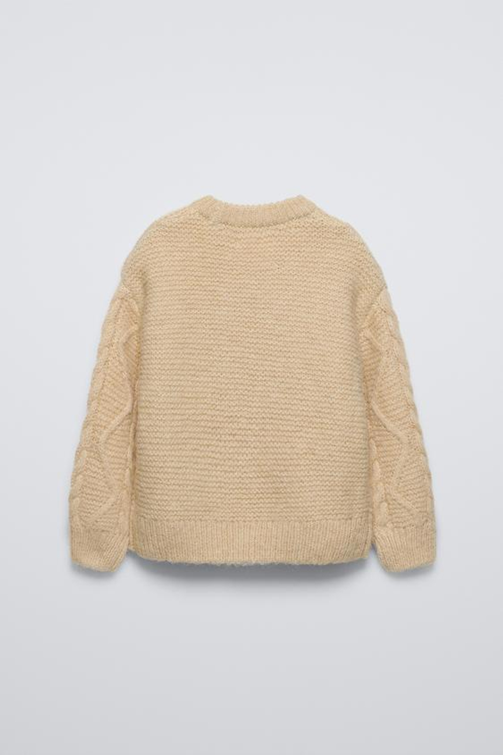 ZARA СВИТЕР С УЗОРОМ «КОСЫ», ЦВЕТ СЛИВОЧНОГО МАСЛА