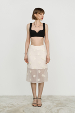 Юбка прямая с цветами