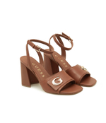 Кожаные босоножки на каблуке Guess - коричневый(FLJKRN LEA03)