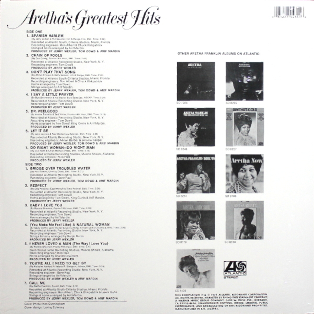 Aretha Franklin / Aretha's Greatest Hits (LP)