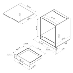 Модуль кухонный под духовку 60 см Венесуэла со столешницей, из массива сосны в лаке