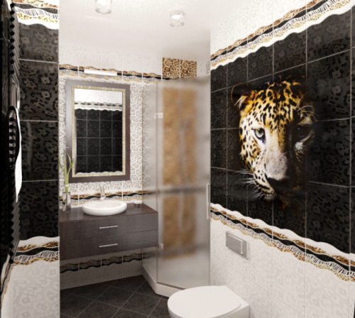 Панель ПВХ фотопечать 3D Panda Леопард 2700х250 мм