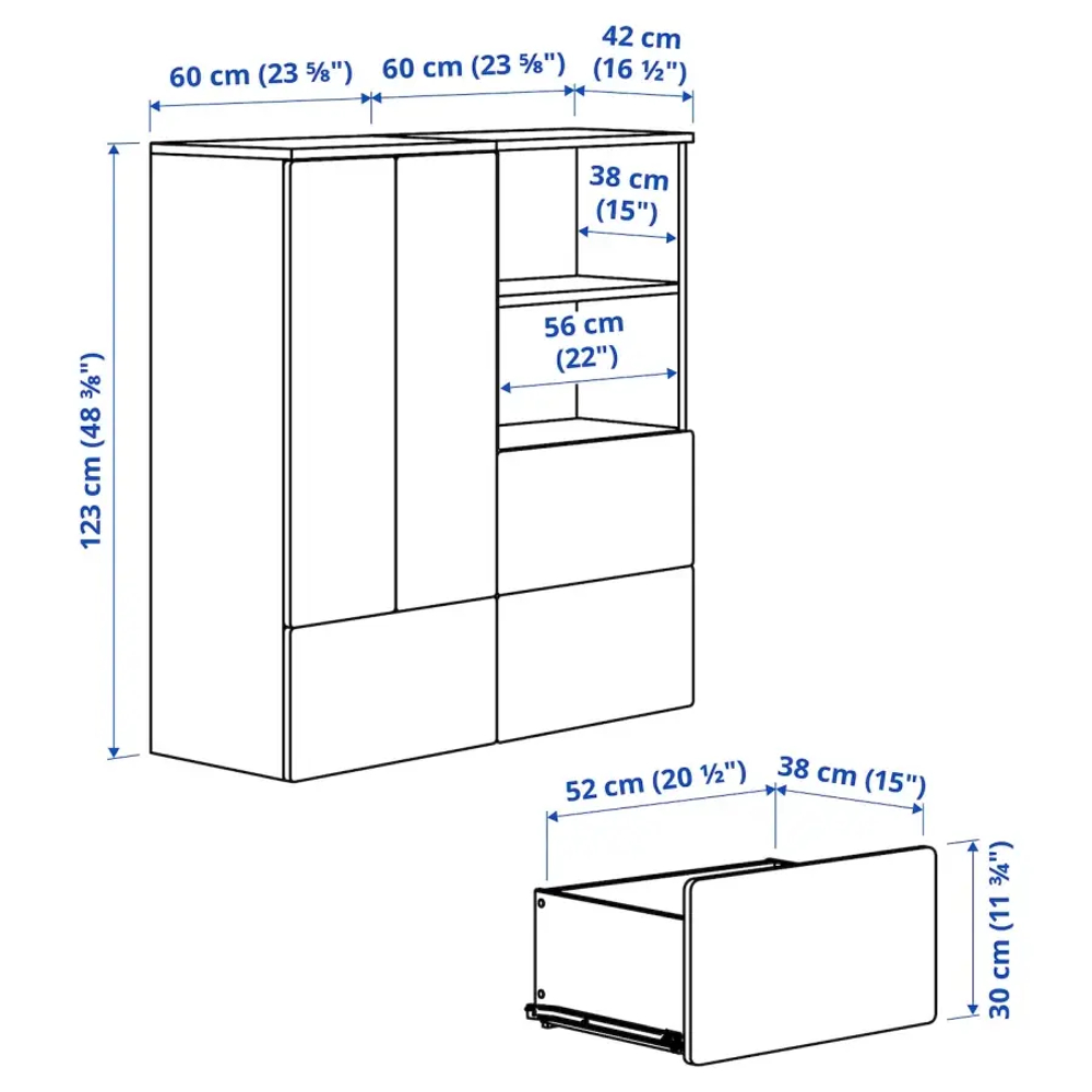 Книжный шкаф - IKEA SMÅSTAD / PLATSA /SMАSTAD / СМОСТАД/ ПЛАТСА ИКЕА, 123х120 см, белый/черный