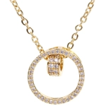 Подвеска из гиппоалергенного сплава со стразами «БЭЛЛА», цвет серебро и золото, d-20см/1,5см