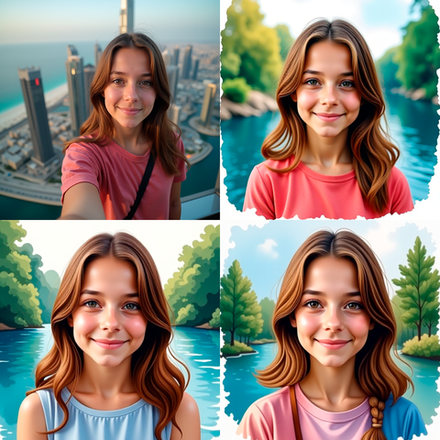 Аватарки в стиле Акварель 80С женские