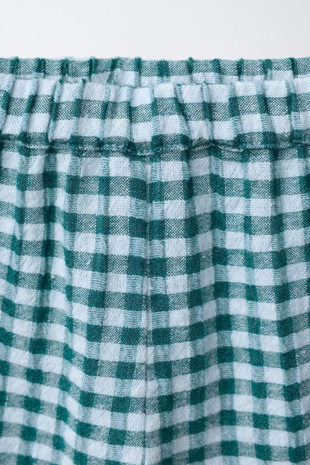 ZARA БРЮКИ БЭГГИ В КЛЕТКУ С ТЕКСТУРОЙ, СИНИЙ