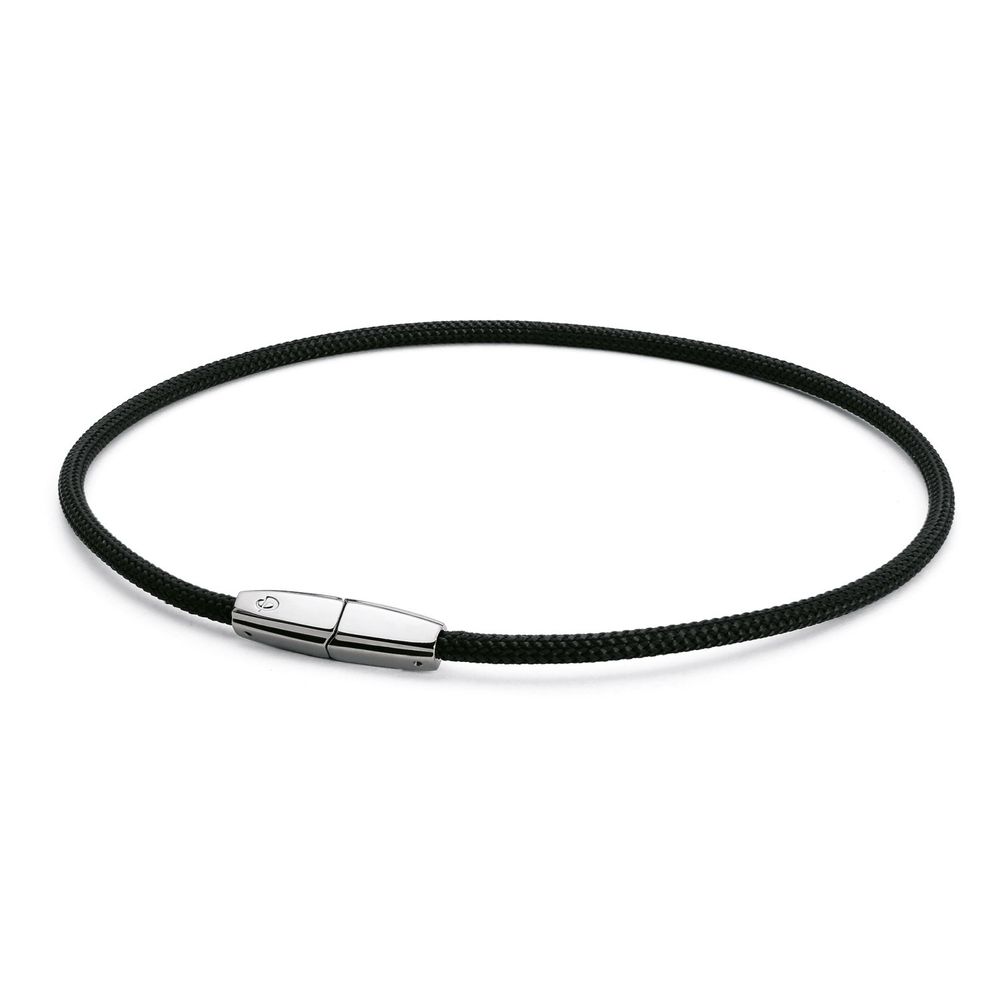 Ожерелье PHITEN RAKUWA NECKLACE X100 Choker Square  черно-серебряное