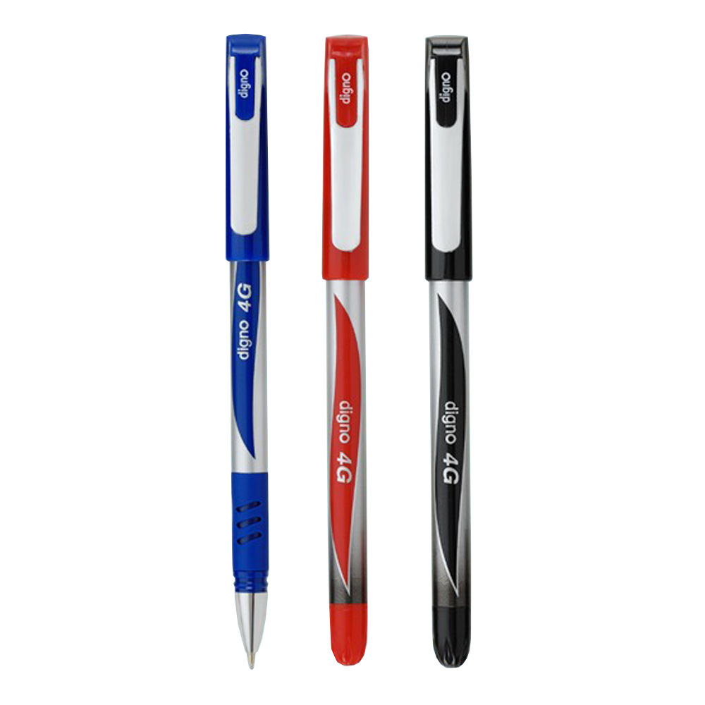 Ручка шариковая, масляная, Digno, 3 цвета чернил, серия "4G", 3 цвета корпуса, 24 шт