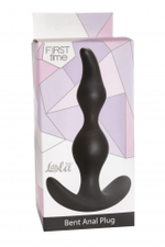 Чёрная анальная пробка Bent Anal Plug Black - 13 см.