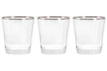Набор из 6-ти хрустальных стаканов для виски Платина LR-047, 365 мл, прозрачный/серебристый