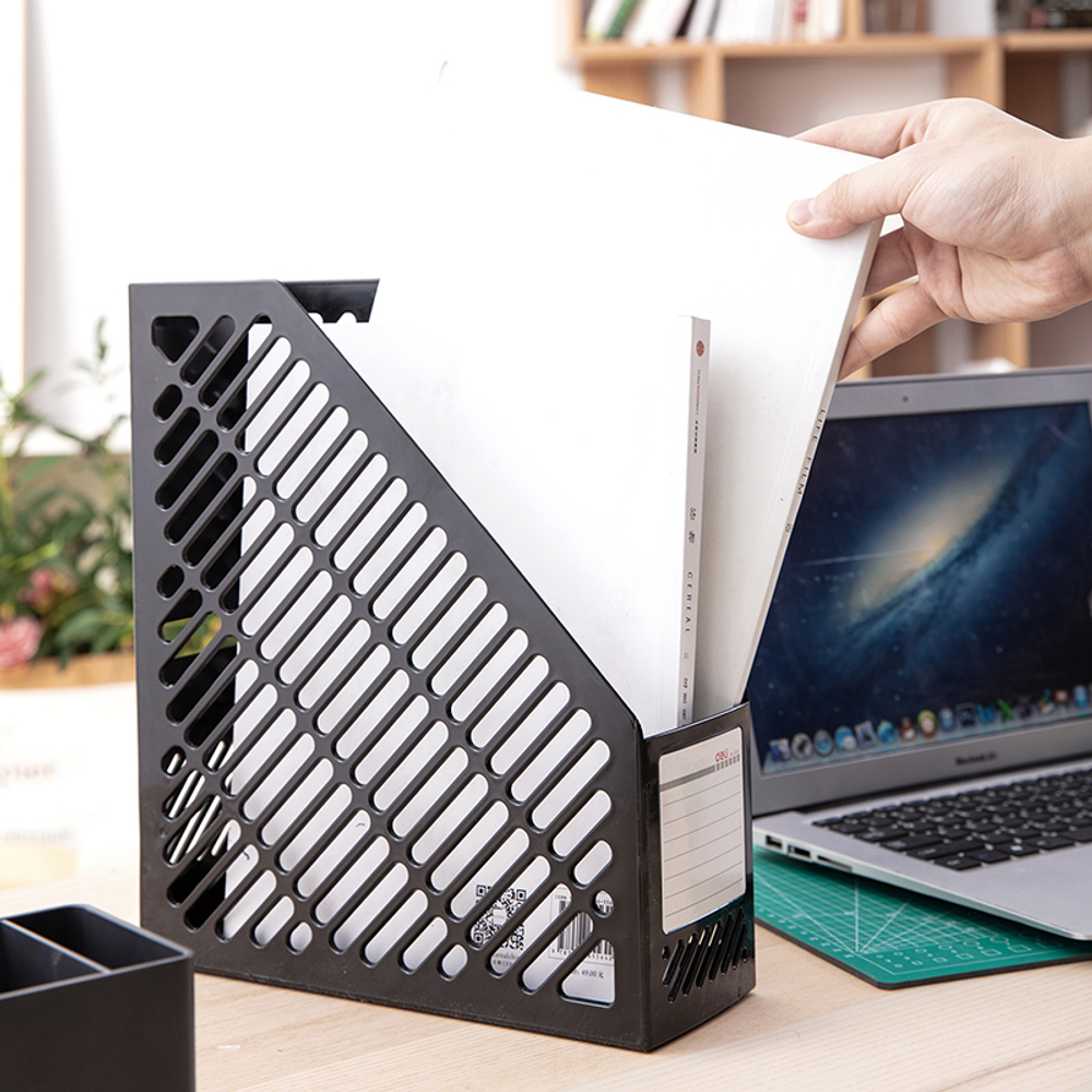 Лоток вертикальный DELI, пластик, черный