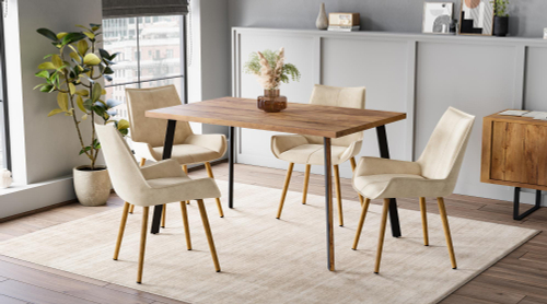 Стол Дублин 32 CRAFT М бабочка В2, ЛДСП Таксония Медовая / Черный