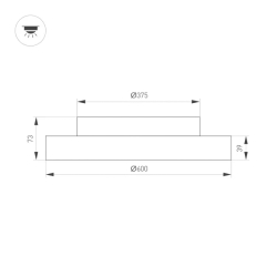 Светильник SP-ESTELY-R600-50W Warm3300-MIX (BK, 80 deg, 230V, TRIAC) (Arlight, IP20 Металл, 5 лет) 055365