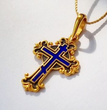 Крест голгофский с эмалью