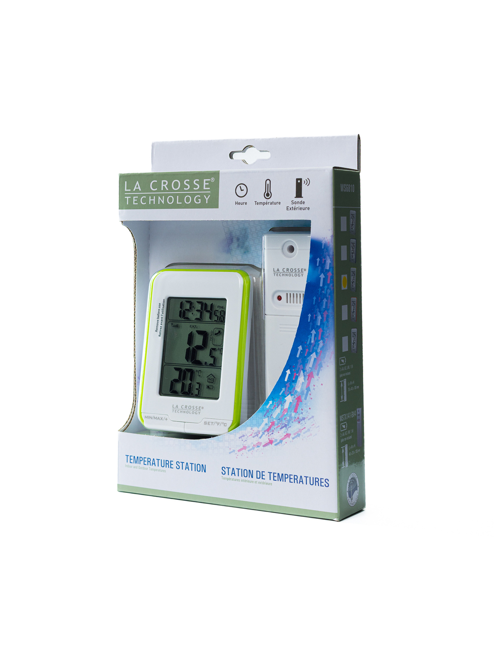 Термометр LA CROSSE WS6810 с наружным датчиком, зеленый