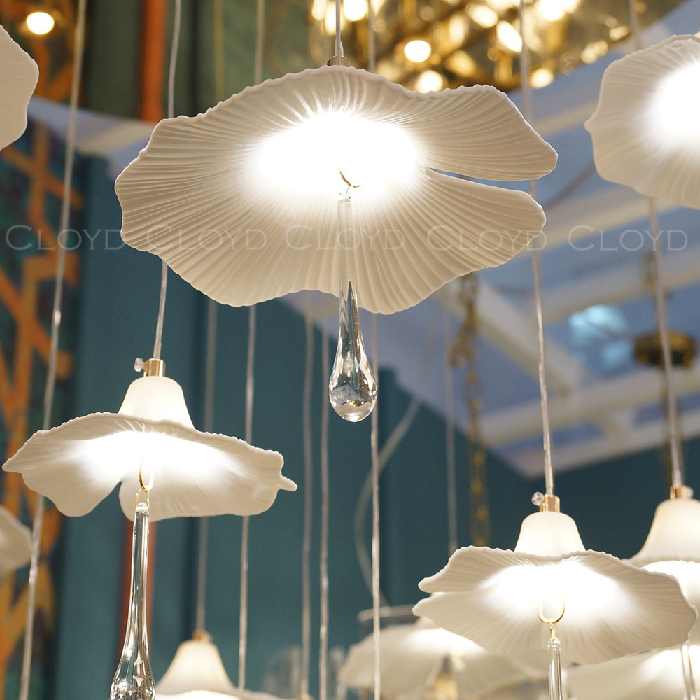 Люстра Cloyd SHANGRILA C33 / выс. 120 см - керамика - золото (арт.11334)