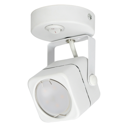 DLC-S613 GU10/B WHITE Светильник декоративный накладной, серия Sotto. Без лампы, цоколь GU10. Выкл. на корпусе. Металл. Белый. TM Fametto