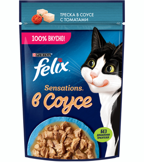 Феликс Сенсейшн Треска с Томатами в соусе 75гр.