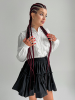 Рубашка YL 8873 однотонная с длинным рукавом в узор и воротником