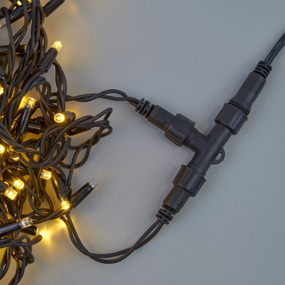 UTC-F90 Y3 BLACK Соединитель для гирлянд серии F90RPO. Т-образный. 1 вход-2 выхода. Черный. ТМ Uniel