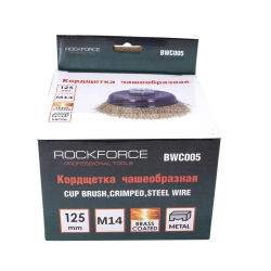 Кордщетка чашеобразная латунная для УШМ 125мм (М14) RockForce##Rock FORCE RF-BWC005