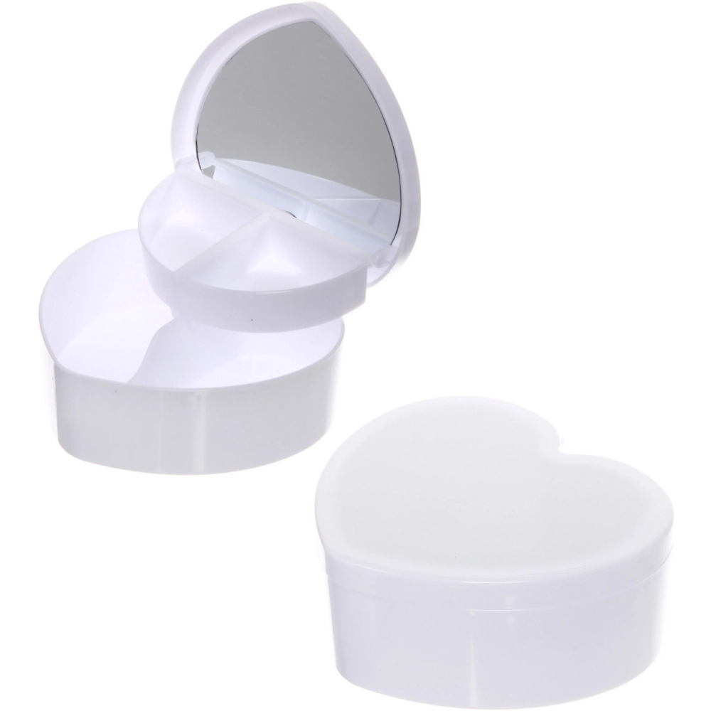 Шкатулка пластиковая с зеркалом «KiKi HAUS», сердце, цвет белый, 13.5*11.5*5.5см