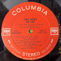 Винтажная виниловая пластинка LP Сборник The Best Of 66 Volume One (USA 1967) (Bob Dylan, The Byrds, Simon And Garfunkel)
