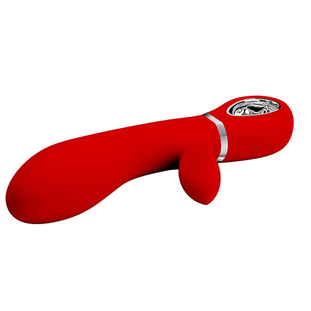 Красный вибростимулятор-кролик 20,5см Pretty Love Thomas BI-014621-2