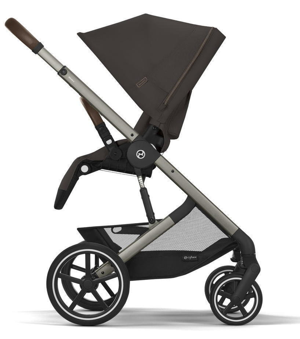Коляска Cybex Balios S Lux TPE complete Aton B2 Dynamic Red 3 в 1 Chocolate Brown с дождевиками