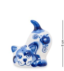 ГЛ- 185 Фигурка «Кот-Мурзик» (Гжельский фарфор)