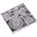 Набор свечей «Звёздный вечер» 16,5х15,5х3 см, серебро