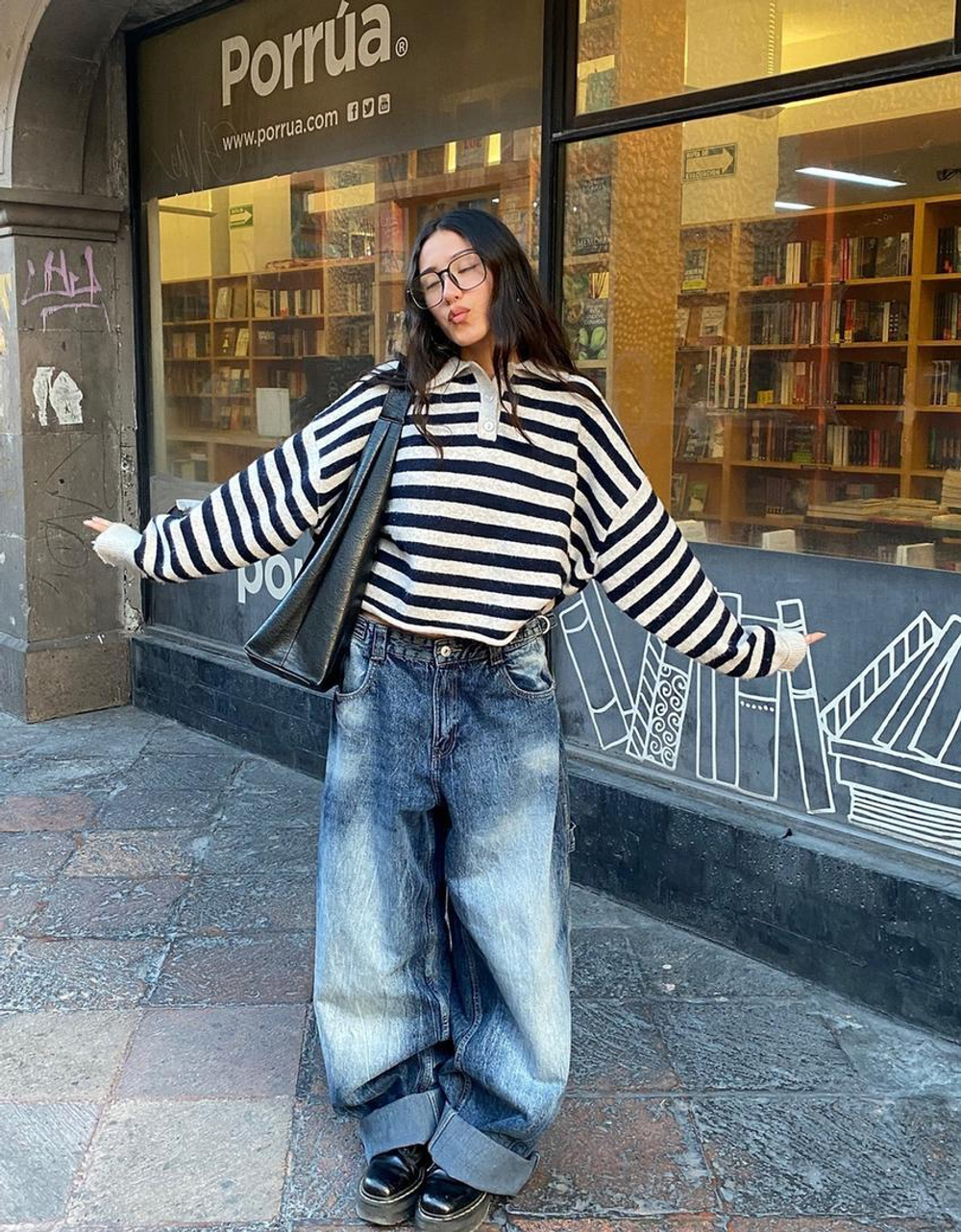 BERSHKA ДЖИНСЫ BALLOON FIT, ТЕМНО-СИНИЙ