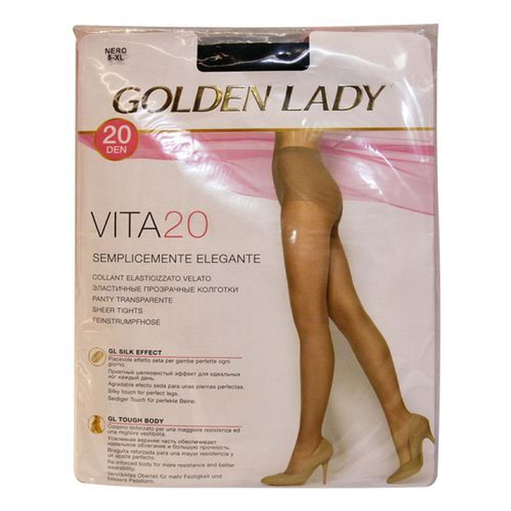 Golden Lady VITA колготки класс. с шортиками 20 den nero р.2 (S)