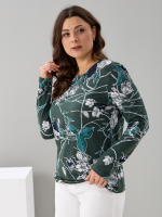 Лонгслив ЛНкл-081/зеленый-плетистаяроза