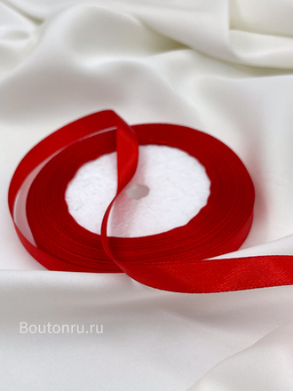 Атласная лента красная 1 см