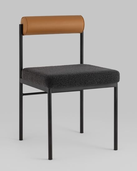 Стул Torn с мягким сиденьем темно-серый букле