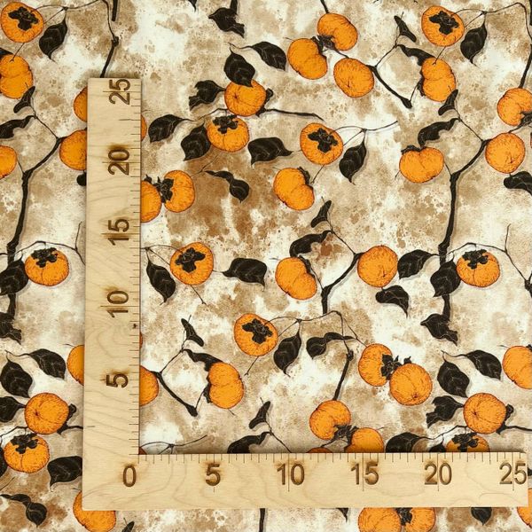 ЖЕЛТАЯ ХУРМА НА БЕЖЕВОМ - 100% хлопок 4