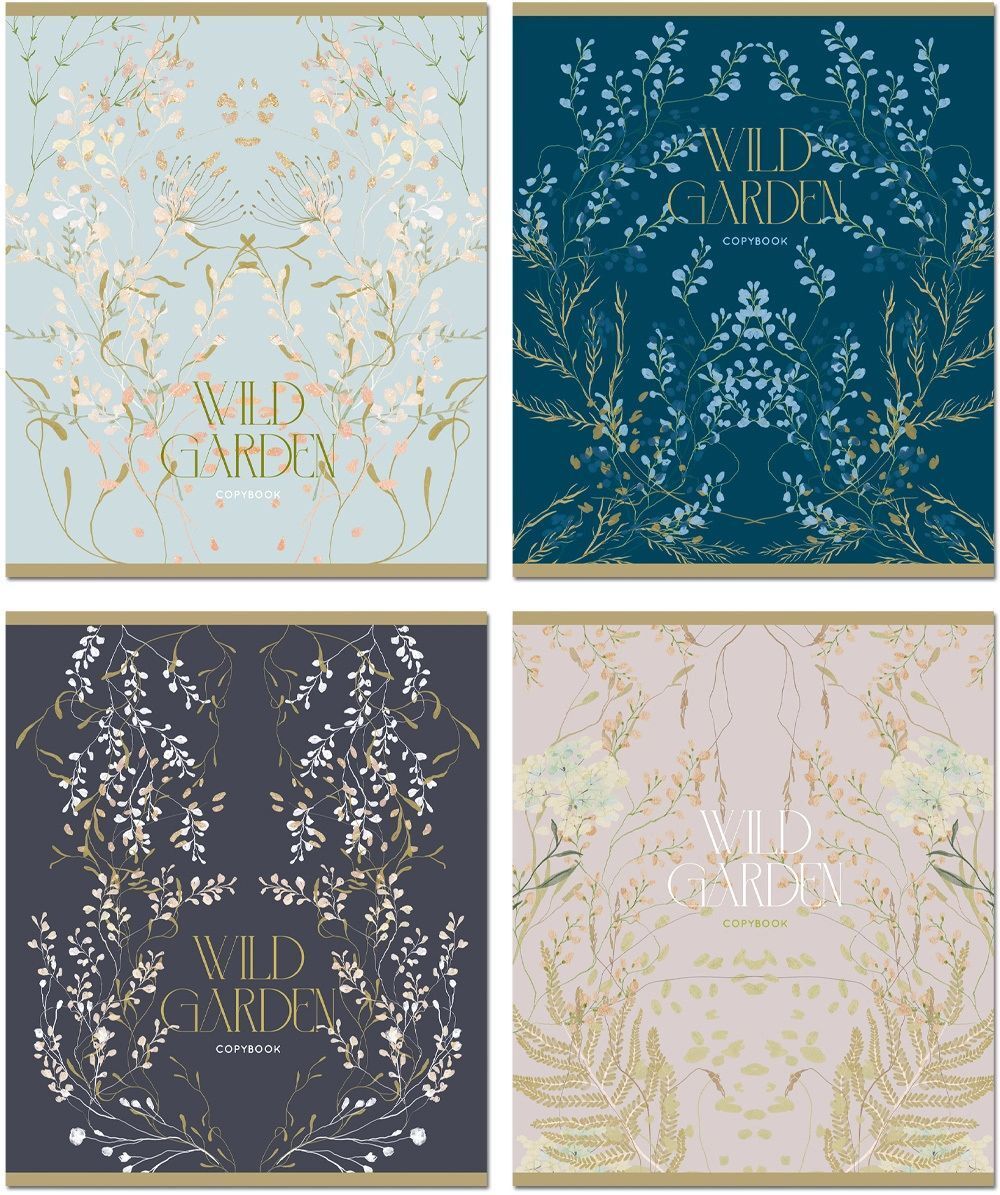 Тетрадь 48л, А5, клетка, Полином Wild Garden, УФ-лак, ассорти, 1шт.