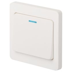 Выключатель Intro Style 7-102-01 с подсветкой, 10А-250В, IP20, СУ, белый