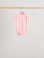 Боди с коротким рукавом для малышей Next E19-735, 5 шт., Розовый, Молочный