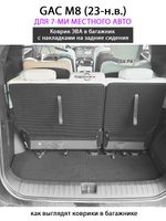 Коврик ЭВА в багажник с накладками на задние сидения для GAC M8 (23-н.в.) для 7-ми местного авто