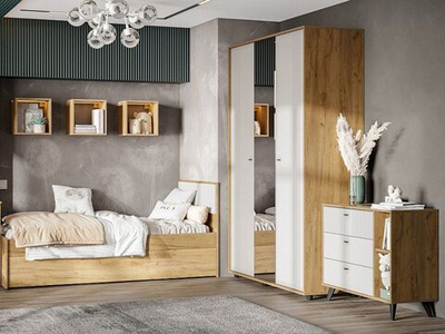 Детская Милан Дуб Золотой/Белый Матовый