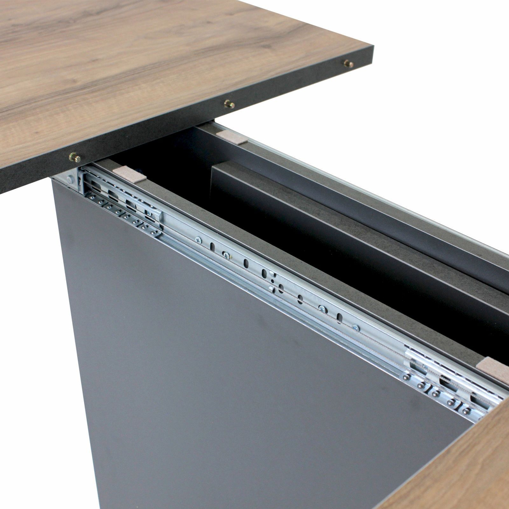 Стол кухонный обеденный раздвижной Цемент светлый/Белый Комфорт 110(145)х68х75 см