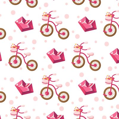 14 Февраля - розовый велосипед и хрустальное сердце на белом