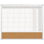 Доска-планинг НА МЕСЯЦ магнитно-маркерная/пробковая 60x50 см, алюминиевая рамка, 2х3 ECO, (Польша), TPC01/C65