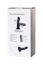 Черный фаллос на присоске Silicone Bendable Dildo L - 19 см.