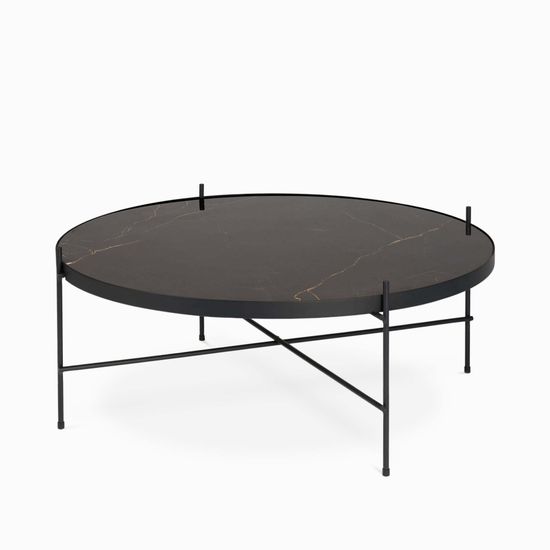 Кофейный стол Lacio диаметр 80 сталь и керамика