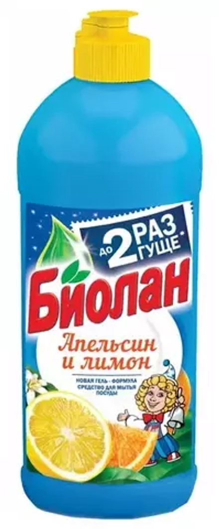 Биолан Средство для мытья посуды Апельсин и лимон 0,45л