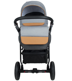 Детская коляска Alis Alvaro F 3 в 1 Al 05 т.серый+св.серый+рыжая кожа