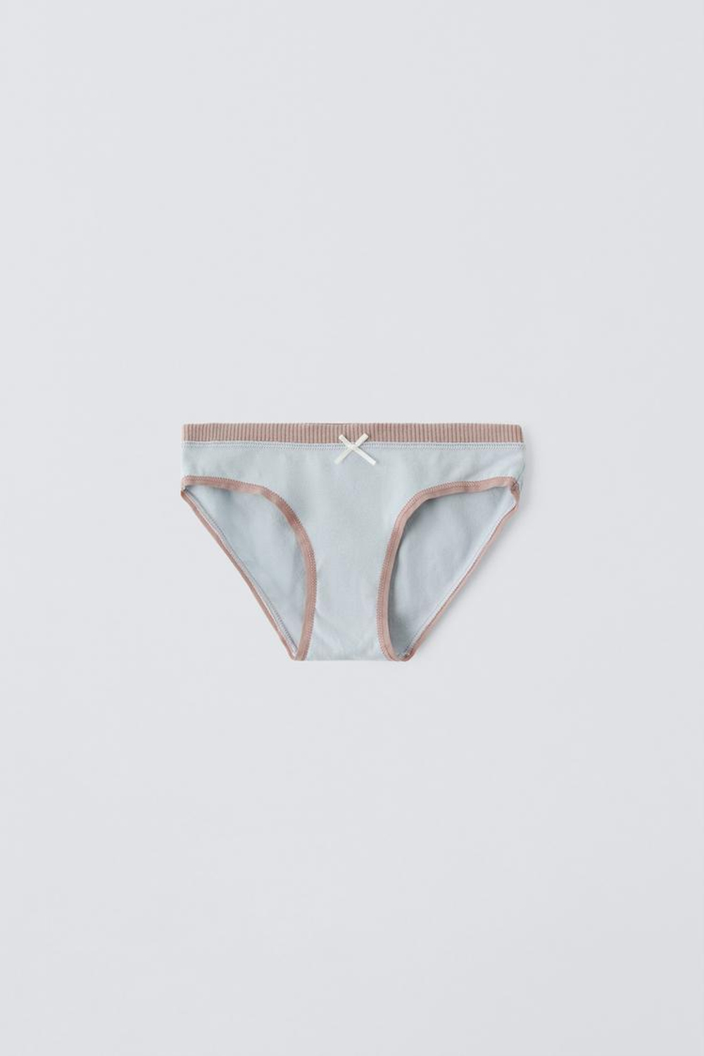 ZARA НАБОР ИЗ 6 ТРУСОВ В РУБЧИК, ЭКРЮ